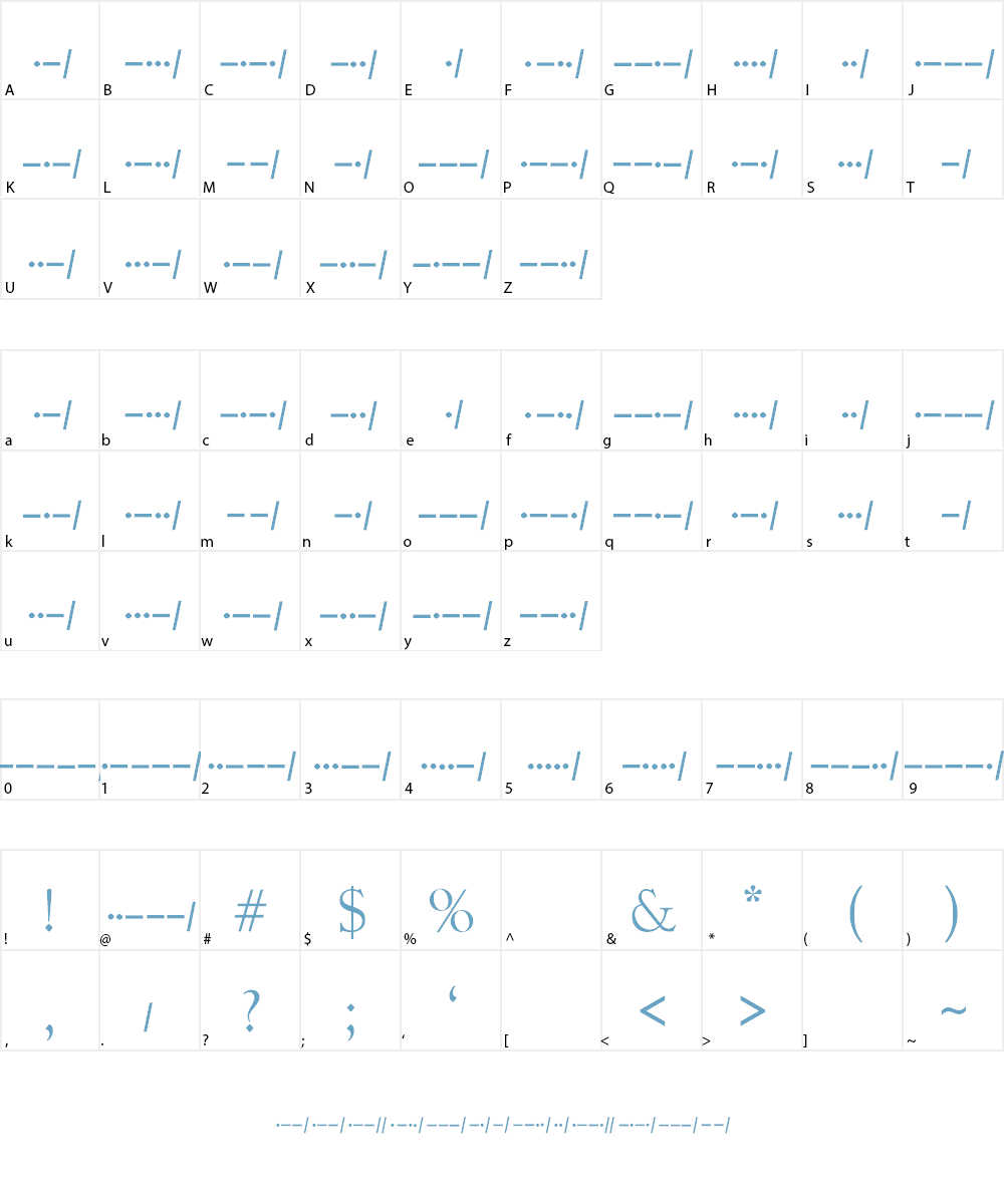 Morso kode Font Character